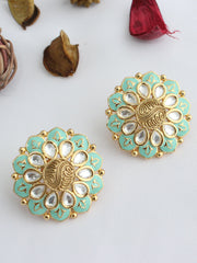 Gwalior Stud Earrings-Aqua