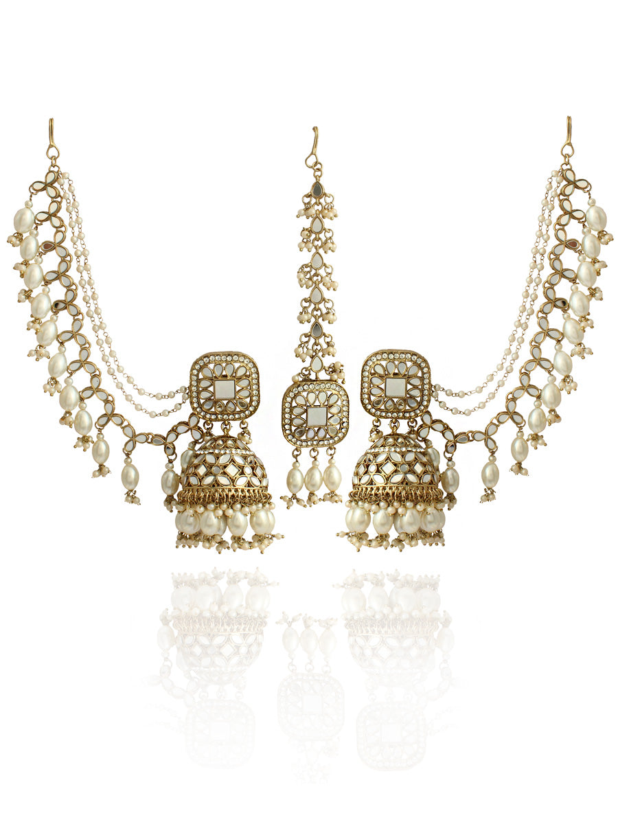 Rasika Mirror Earrings & Tikka