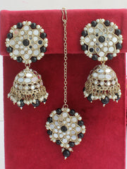 Ziya Earrings & Tikka-Black