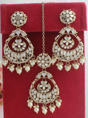 Naaz Earrings & Tikka-Pearl