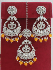 Naaz Earrings & Tikka-Yellow