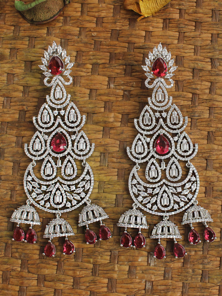 Natasha Earrings-Ruby Pink