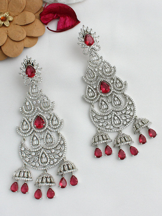 Natasha Earrings-Ruby Pink