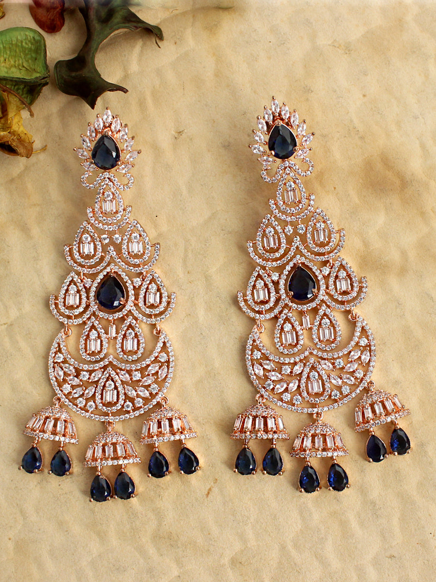 Natasha Earrings-Navy Blue