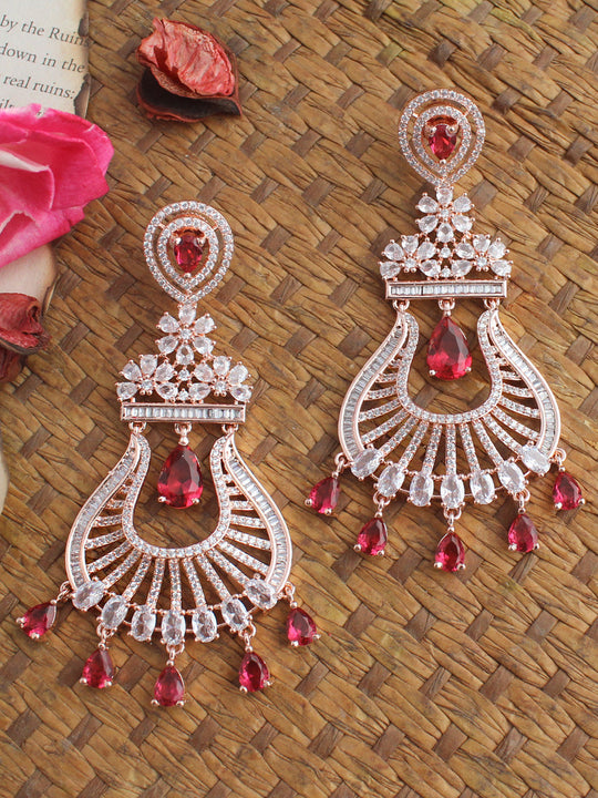 Gracy Earrings-Ruby Pink