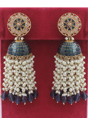 Heena Earrings-Navy Blue