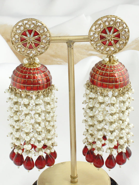 Heena Earrings -Maroon