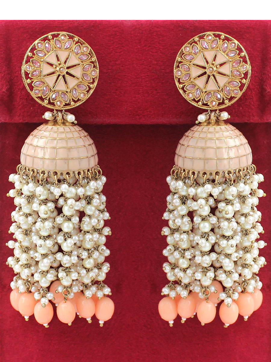 Heena Earrings-Peach