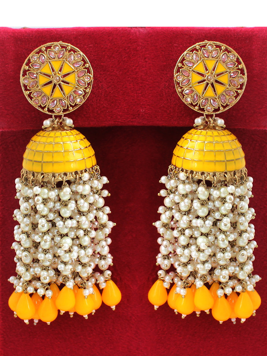 Heena Earrings-Yellow