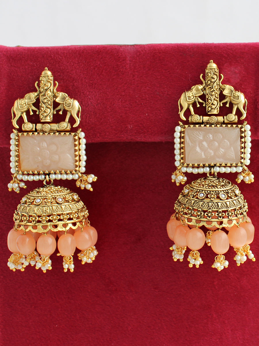 Sudha Earrings-Peach