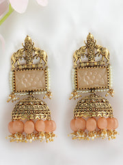 Sudha Earrings- Gold /Peach