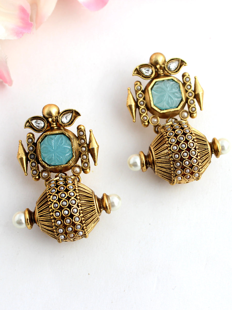 Rituja Earrings-Aqua