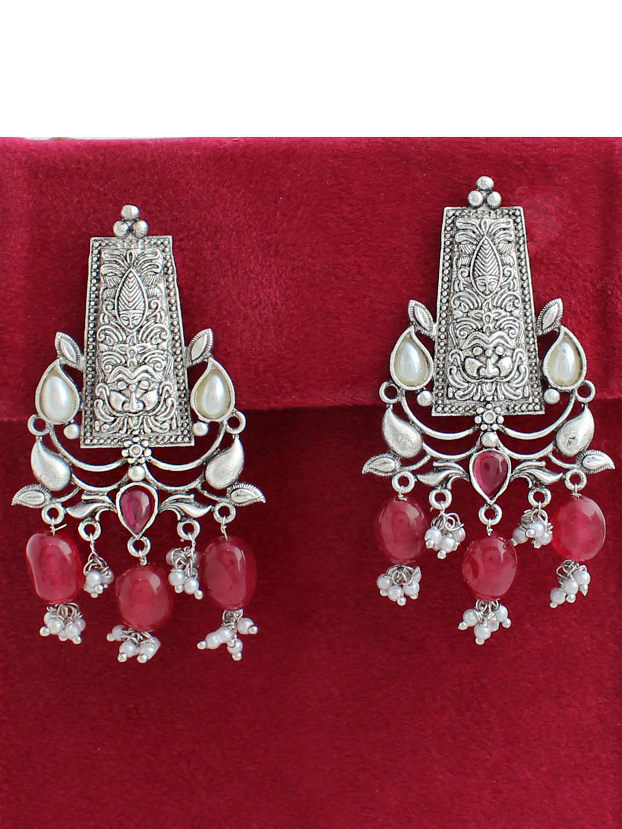 Amishi Earrings-Ruby Pink