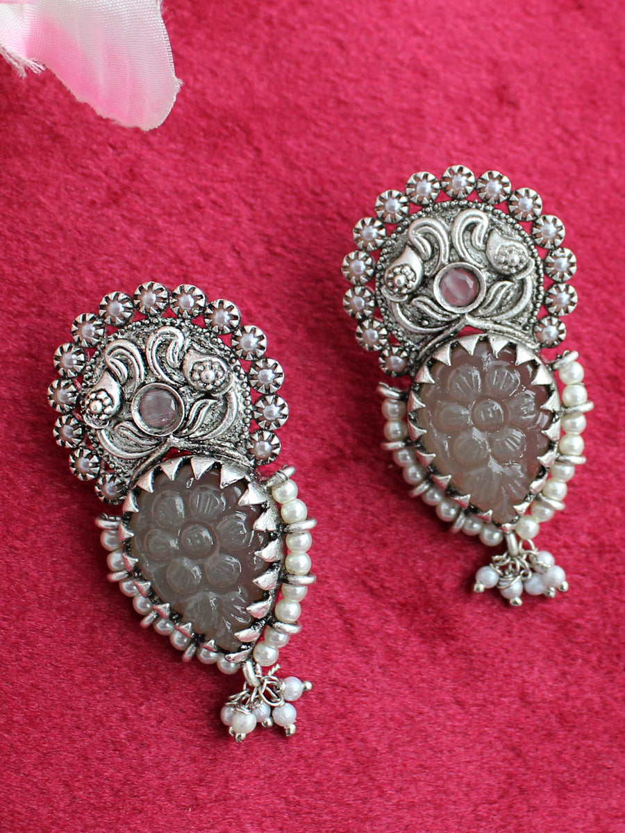 Shyla Earrings-Silver/Grey