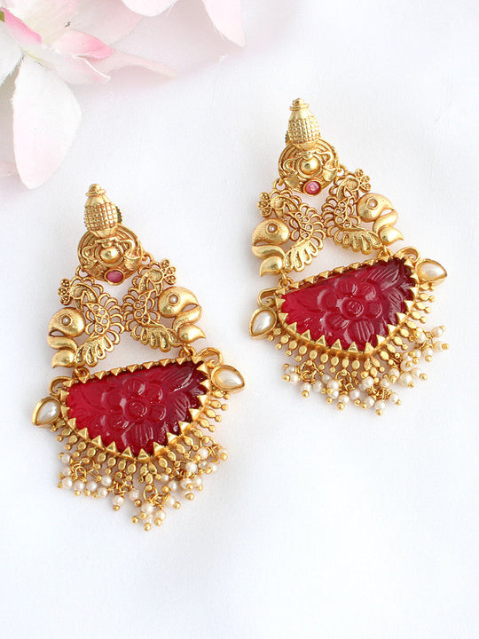 Kritika Earrings - Maroon