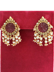 Ditya Earrings-Maroon