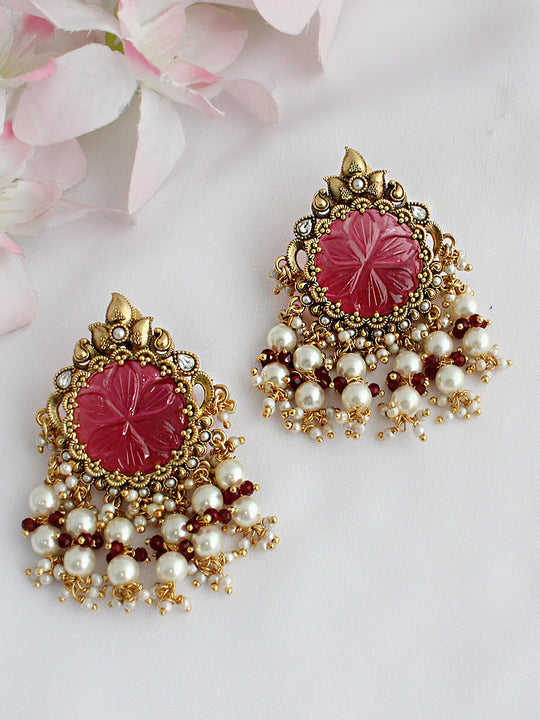 Ditya Earrings - Maroon