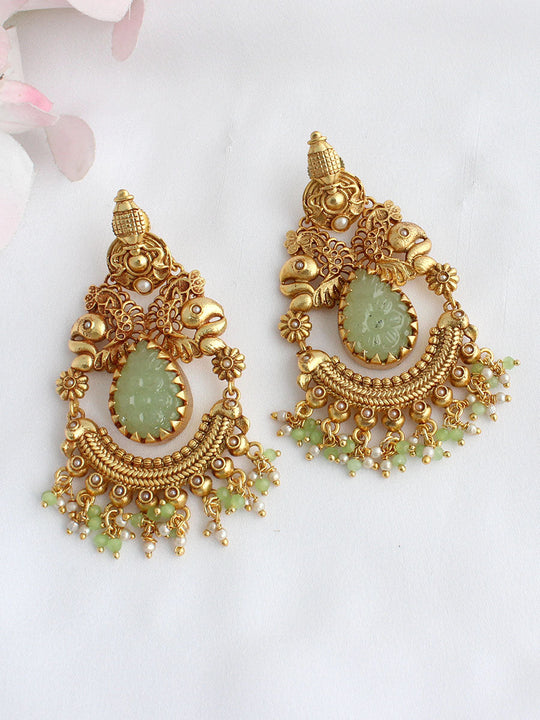 Avanti Earrings - Gold / Mint Green