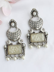 Misha Earrings - Silver / White