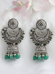 Pavitra Earrings - Silver / Green