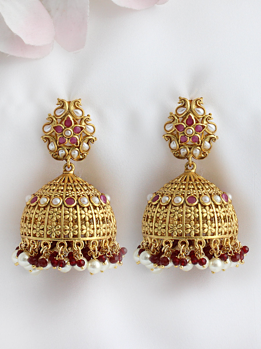 Sayali Earrings - Maroon