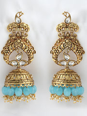 Yamini Earrings - Gold / Aqua