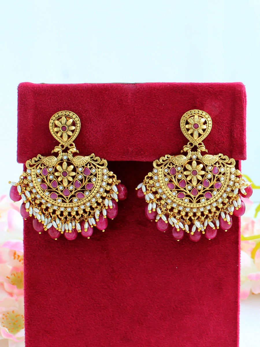 Anureet Earrings-Ruby