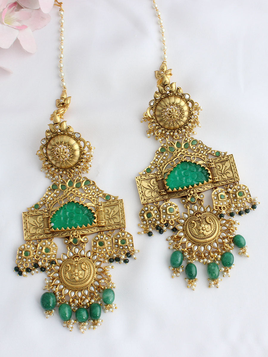 Gulnaaz Earrings - Green