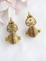 Kaveri Earrings - Gold Green