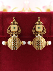 Kaveri Earrings golden green