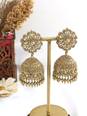 Suhair Jhumki Earrings-Gold