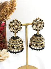 Suhair Jhumki Earrings-Black