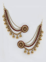 Mansi Stud Earrings With Ear Chain