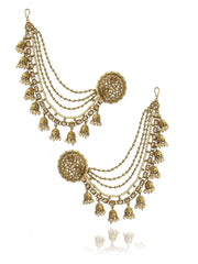 Mansi Stud Earrings With Ear Chain