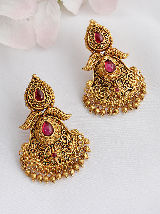 Jyotika Earrings - Hot Pink