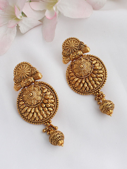 Pratima Dangle Earrings - Gold