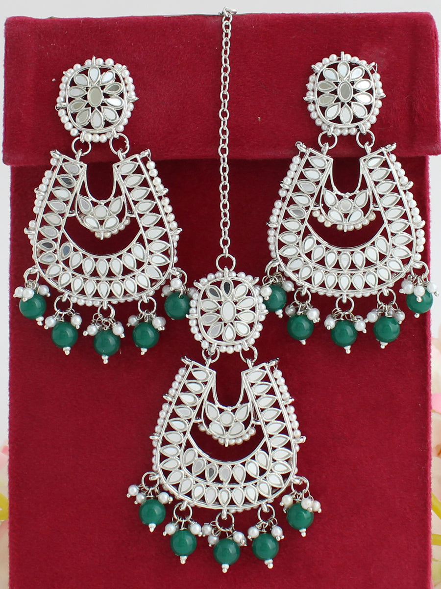 Avika Mirror Earrings & Tikka