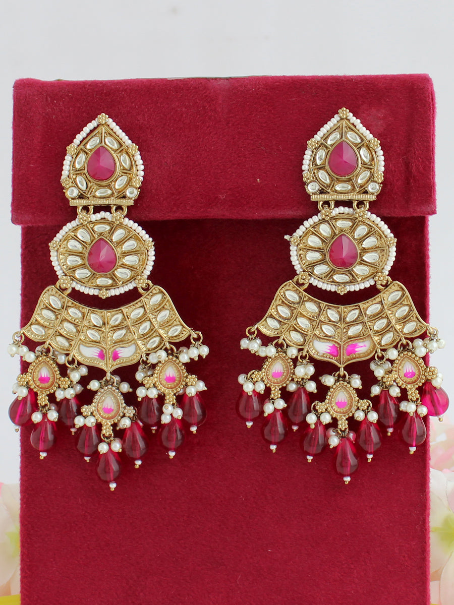 Sanjita Kundan Long Earrings