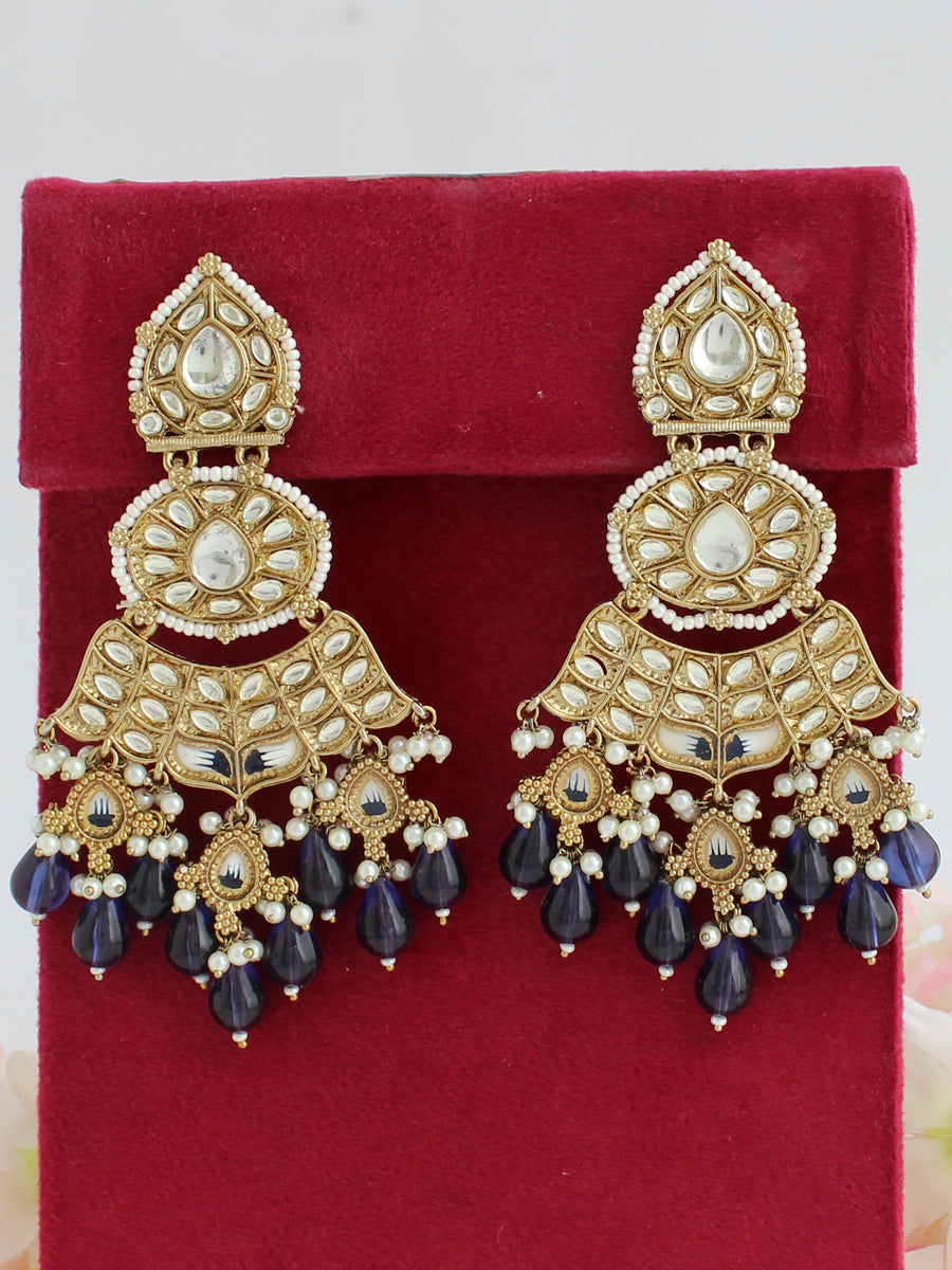 Sanjita Kundan Long Earrings