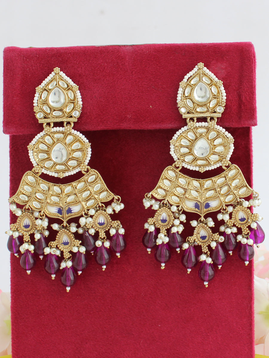 Sanjita Kundan Long Earrings