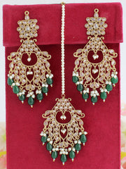 Erum Dangle Long Earrings & Tikka Set