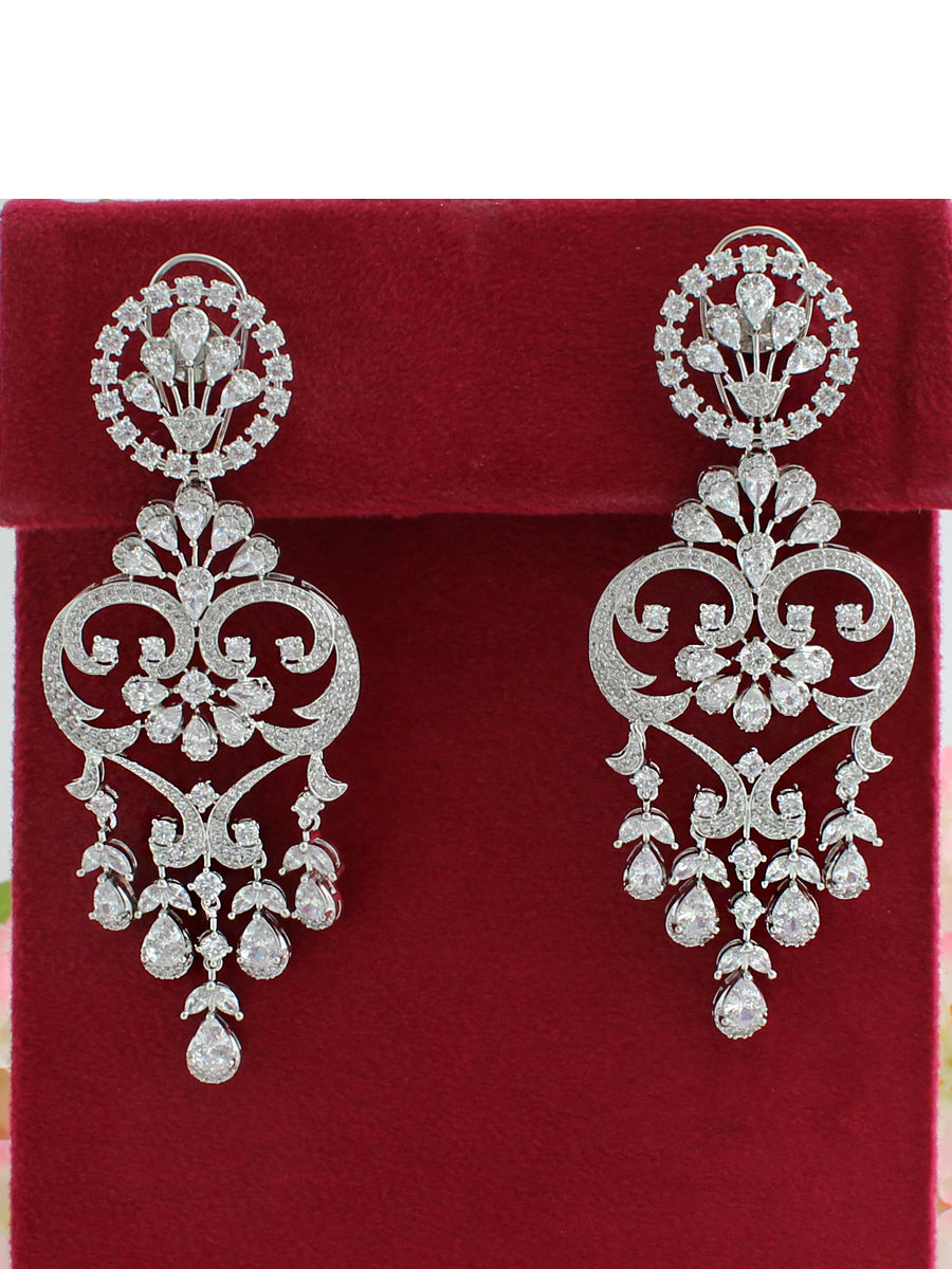 Singapore Long Earrings-Silver