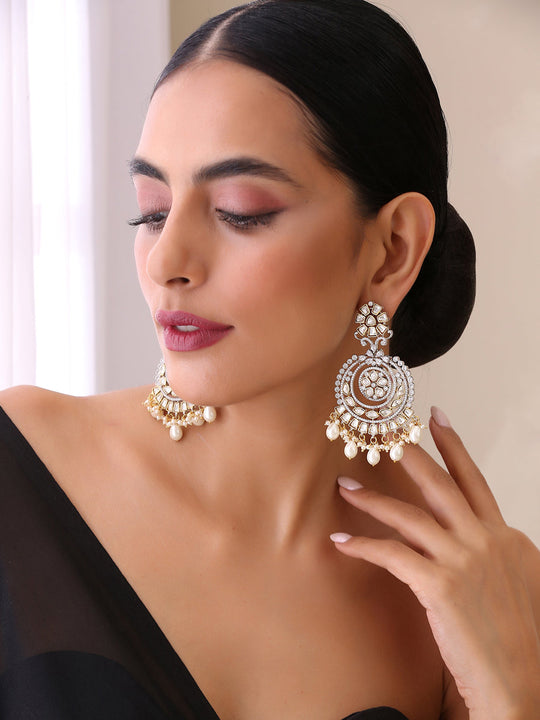 Kolkata Earrings-White