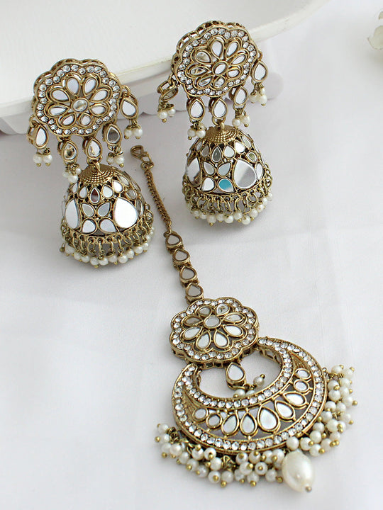 Keesha Earrings & Tikka-Pearl