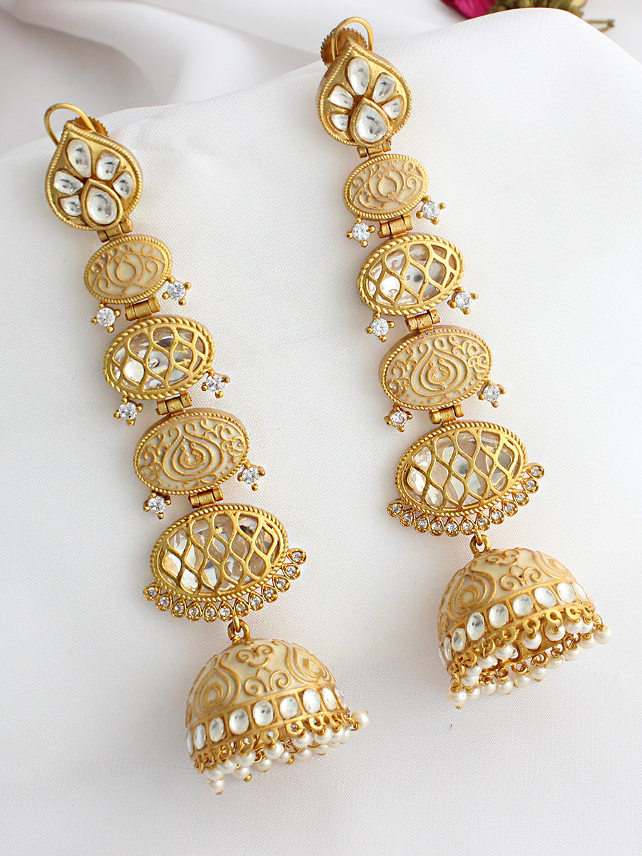 Sabhyta Jhumka Earrings  - Ivory