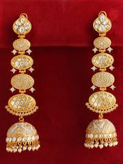 Sabhyta Jhumka Earrings-Light Grey