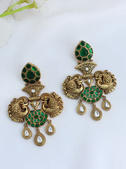 Navdha Earrings - Green