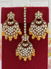 Snehal Earrings & Tikka-Yellow