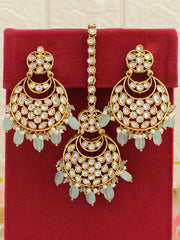 Snehal Earrings & Tikka-Aqua