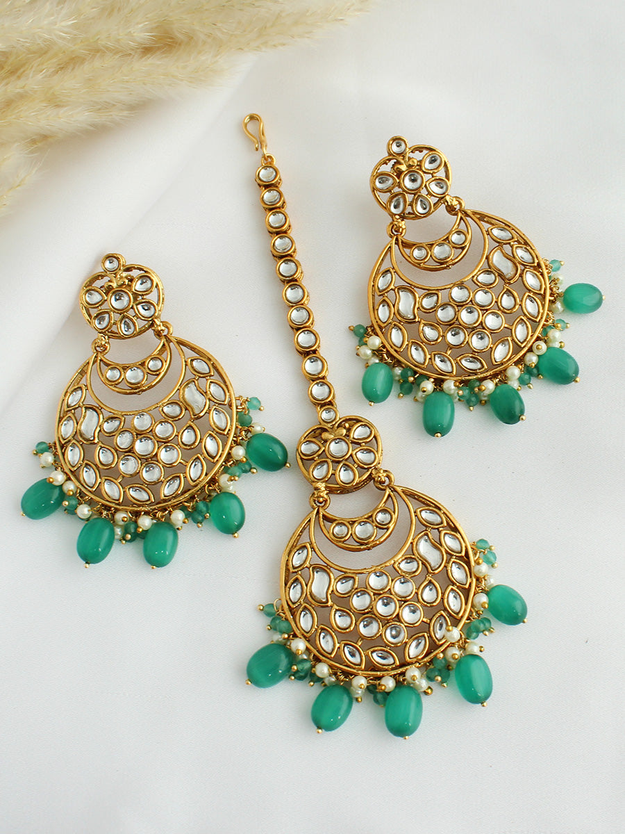 Snehal Earrings & Tikka-Rama Green